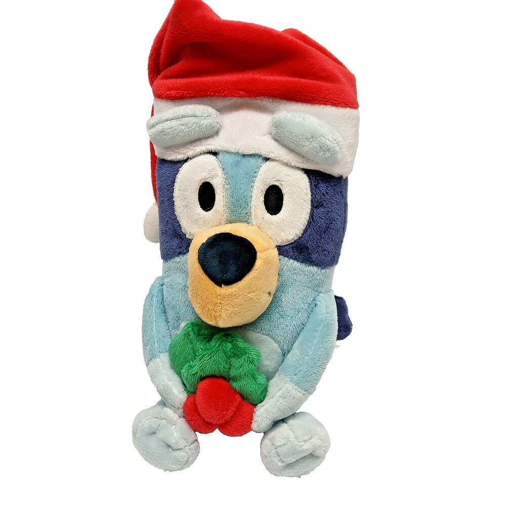 Animated Adventures Bluey & Friends Santa Hat Stuffed Plush Animal Toy Doll 12"